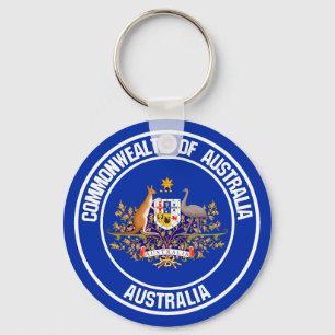 Australia Round Emblem Key Ring