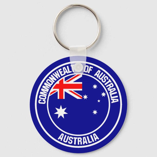 Australia Round Emblem Key Ring (Front)
