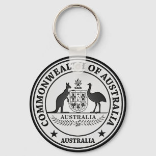 Australia Round Emblem Key Ring