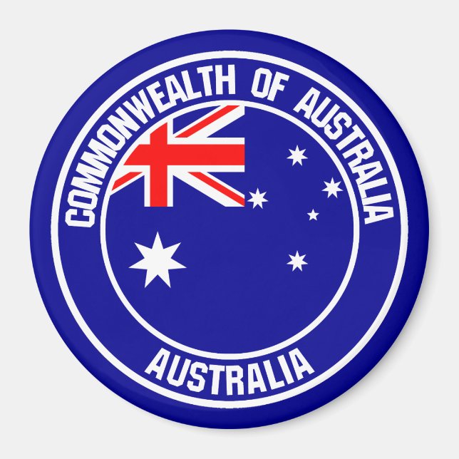 Australia Round Emblem Magnet (Front)