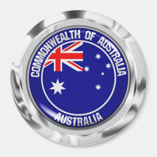 Australia Round Emblem Magnet