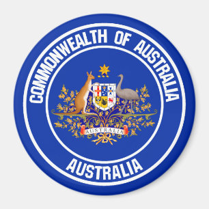 Australia Round Emblem Magnet
