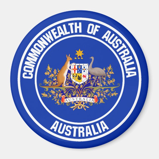 Australia Round Emblem Magnet (Front)