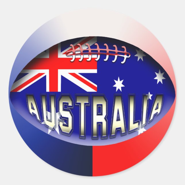 Australia Rugby Ball Classic Round Sticker (Front)