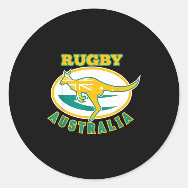 Australia Rugby, Wallabies Rugby Jersey, Australia Classic Round Sticker (Front)