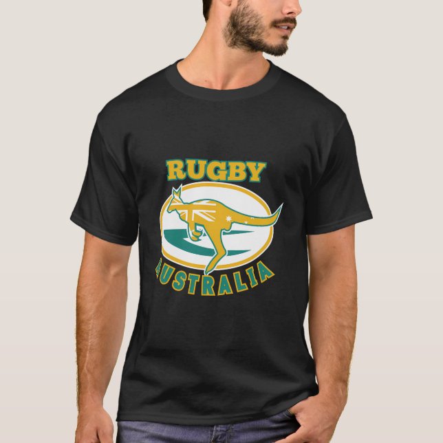 Australia Rugby Wallabies Rugby Jersey Australian  T-Shirt (Front)