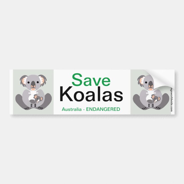 Australia -Save KOALAS- Wildlife warrior  Bumper Sticker (Front)