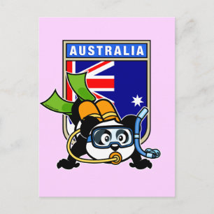 Australia Scuba Diving Panda Postcard