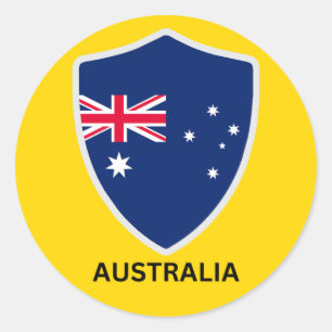 Australia Shield Classic Round Sticker