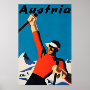Australia Ski Vintage Travel Poster