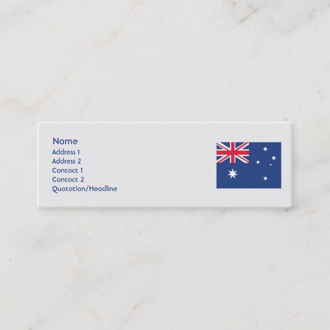Australia - Skinny Mini Business Card (Front)