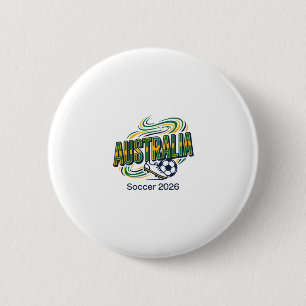 Australia Soccer 2026 Soccer Bold Country Typograp 6 Cm Round Badge
