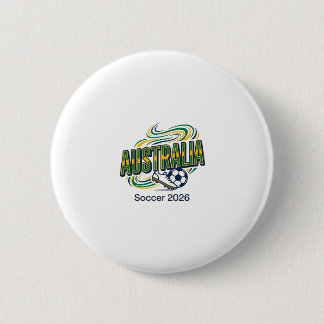 Australia Soccer 2026 Soccer Bold Country Typograp 6 Cm Round Badge
