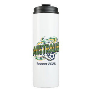 Australia Soccer 2026 Soccer Bold Country Typograp Thermal Tumbler