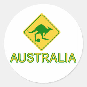 Australia Soccer Kangaroo Classic Round Sticker