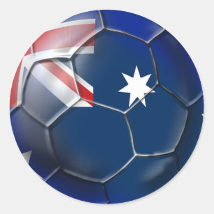 Australia Socceroos Soccer fans Oz flag Ball Classic Round Sticker