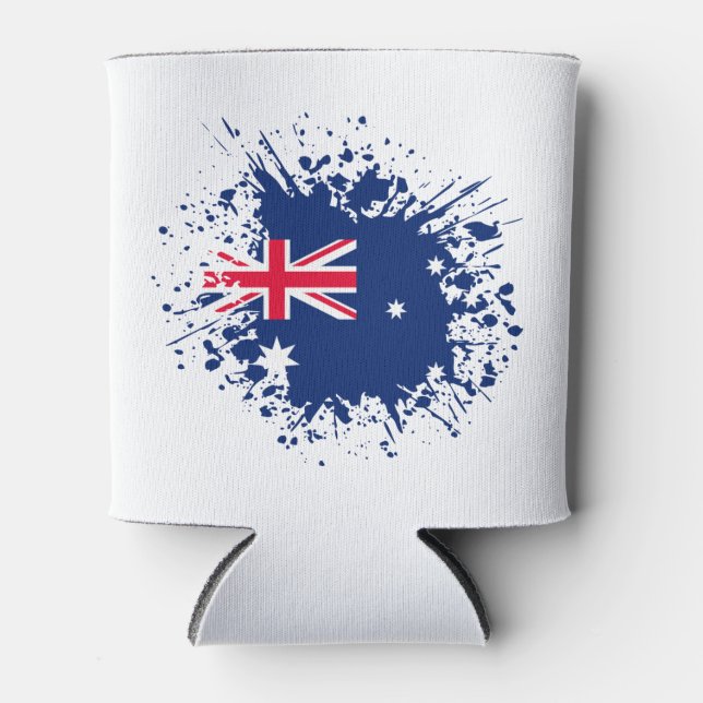 Australia Souvenir Landmark, Australia Flag Travel Can Cooler (Front)