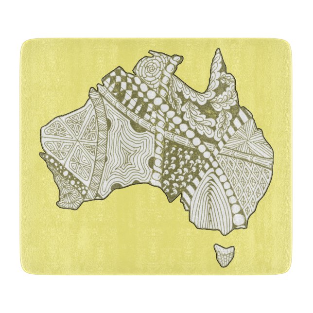 Australia Souvenir Map Art Cutting Board (Front)