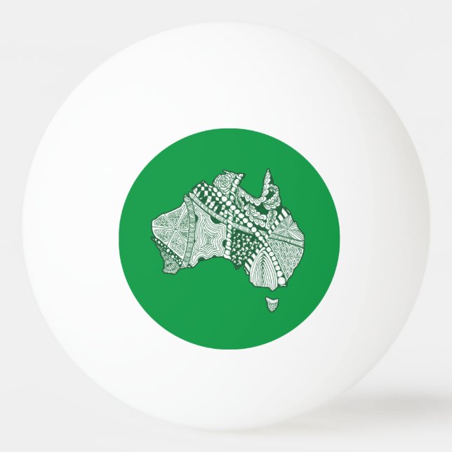 Australia Souvenir Map Art Ping Pong Ball (Back)