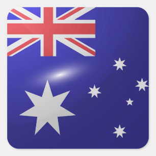 Australia square glossy flag sticker