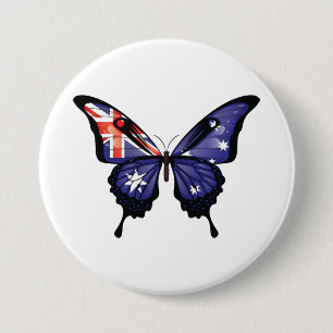 Australia Swallowtail Butterfly Flag Sticker 7.5 Cm Round Badge