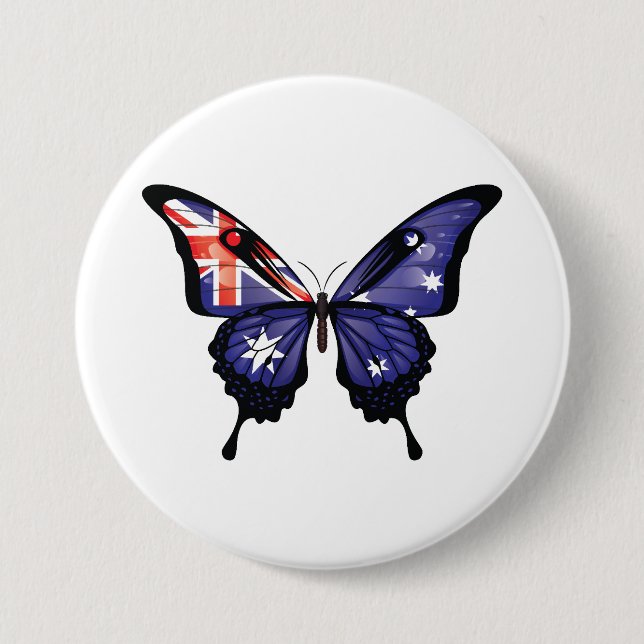 Australia Swallowtail Butterfly Flag Sticker 7.5 Cm Round Badge (Front)