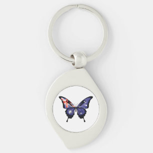 Australia Swallowtail Butterfly Flag Sticker Key Ring