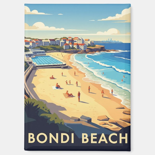 Australia Sydney Bondi Beach Postcard Magnet (Front)