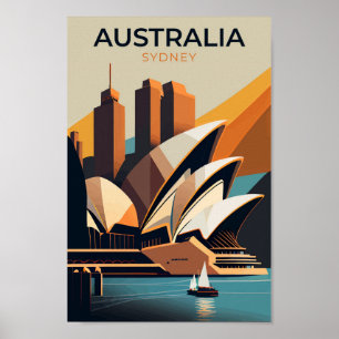 Australia Sydney Opera Vintage Travel Poster