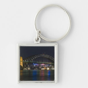 Australia, Sydney. Sydney harbour at night. Key Ring