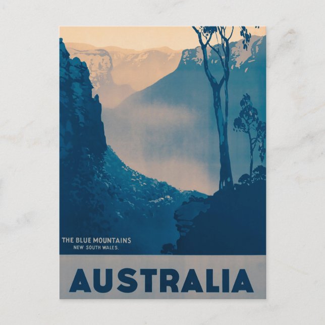 Australia, The Blue Mountains Vintage Travel Postcard (Front)