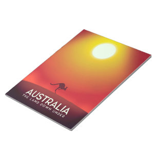 Australia " The land down under" vacation print. Notepad