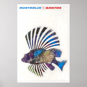 Australia Travel Poster Australian Art Fishing