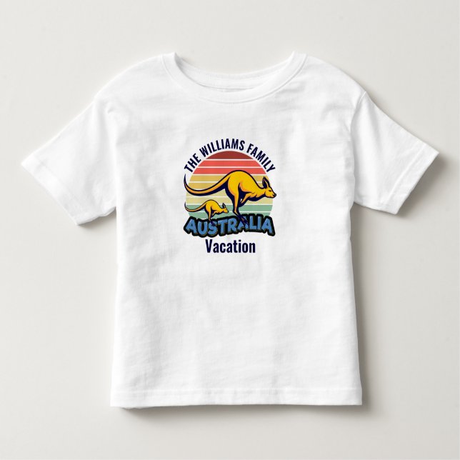 Australia Trip Cute Kangaroo Personalised Toddler T-Shirt (Front)