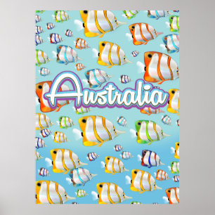 Australia Tropical fish travel poster