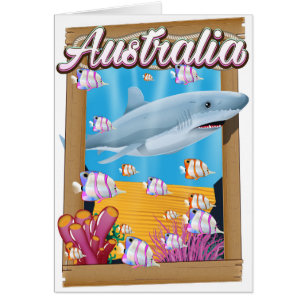 Australia Underwater shark travel poster
