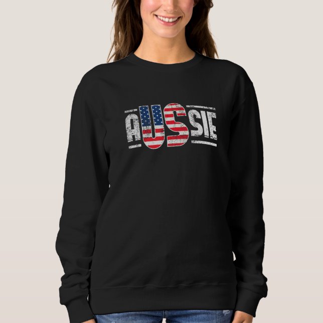 Australia USA Flag AUSSIE  Straya Outback Melbourn Sweatshirt (Front)