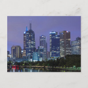 Australia, Victoria, Melbourne, skyline along Postcard