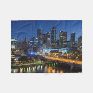 Australia, Victoria, Melbourne, skyline with Fleece Blanket