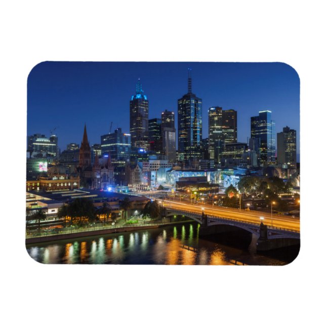 Australia, Victoria, Melbourne, skyline with Magnet (Horizontal)