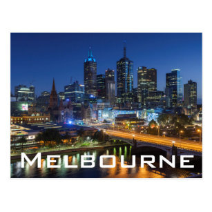 Australia, Victoria, Melbourne, skyline with Postcard