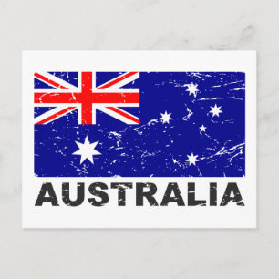 Australia Vintage Flag Postcard