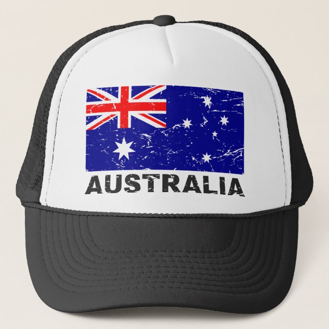 Australia Vintage Flag Trucker Hat (Front)