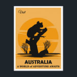 Australia Vintage Koala Bear Travel Postcard<br><div class="desc">Anyone would love to receive this vintage Australian travel postcard!  It's a retro tourism advertisement featuring a koala bear in Australia!</div>