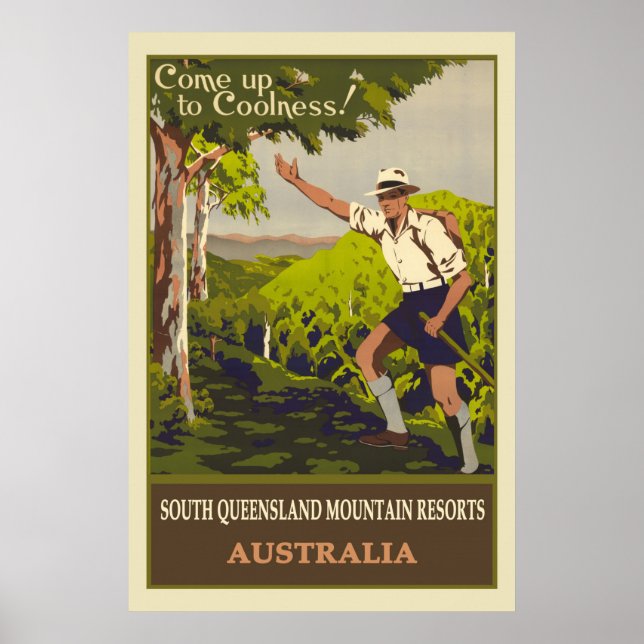 Australia Vintage Mountain Travel Poster (Front)