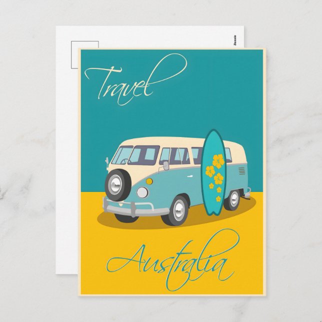 Australia vintage poster holiday postcard (Front/Back)