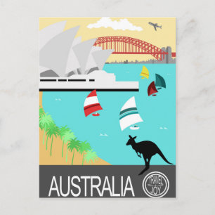 Australia vintage poster postcard