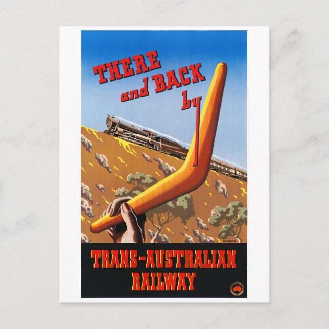 Australia Vintage Poster Restored Postcard (Front)