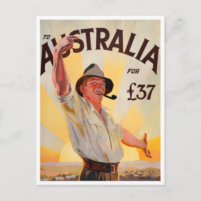 Australia vintage travel postcard (Front)
