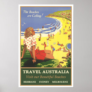 Australia vintage travel Poster